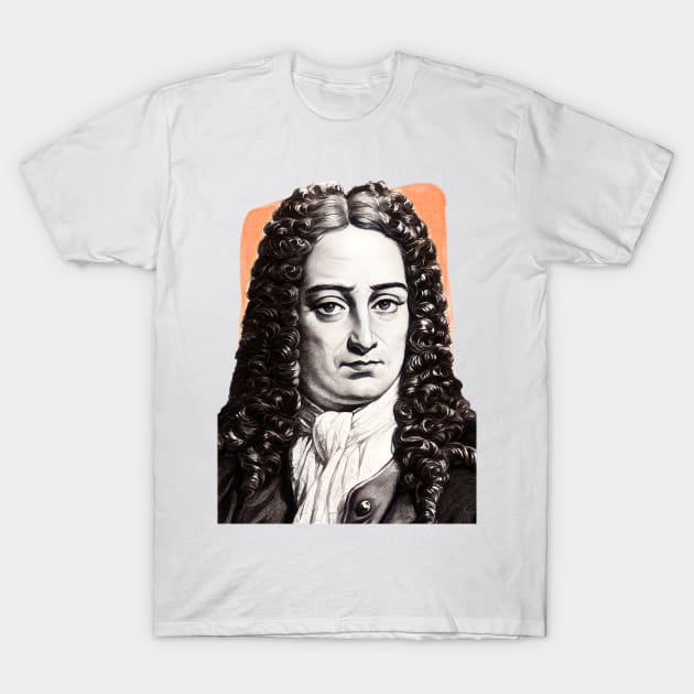 German Polymath Gottfried Wilhelm Leibniz illustration T-Shirt by Litstoy 